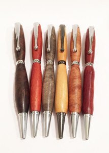 Turned wood slim line pen